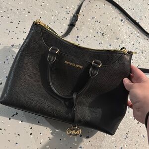 Michael Kors Black Satchel with Gold Accents